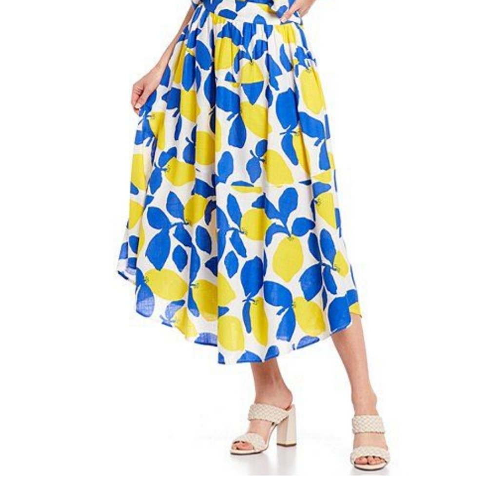 Cremieux Emmy Lemon Print Skirt